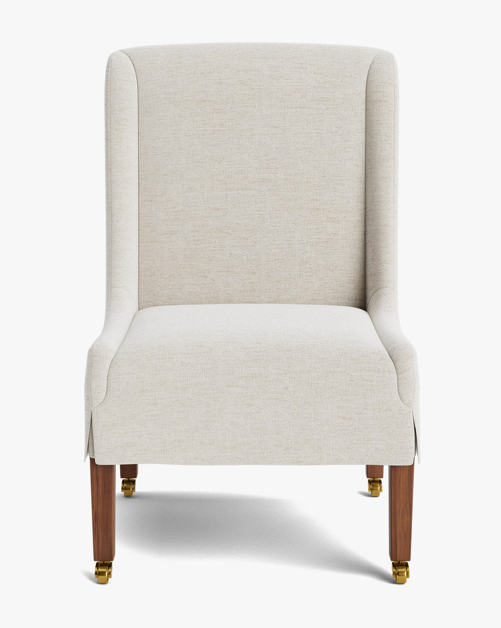 Classic Upholstered Dining Chair with Tailored Skirt & High Back for Dining Room