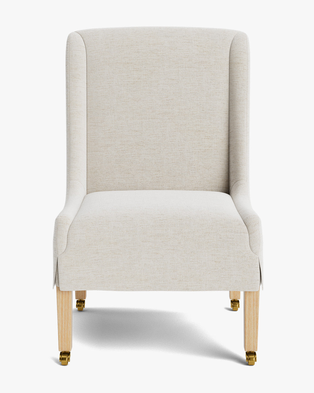 Classic Upholstered Dining Chair with Tailored Skirt & High Back for Dining Room