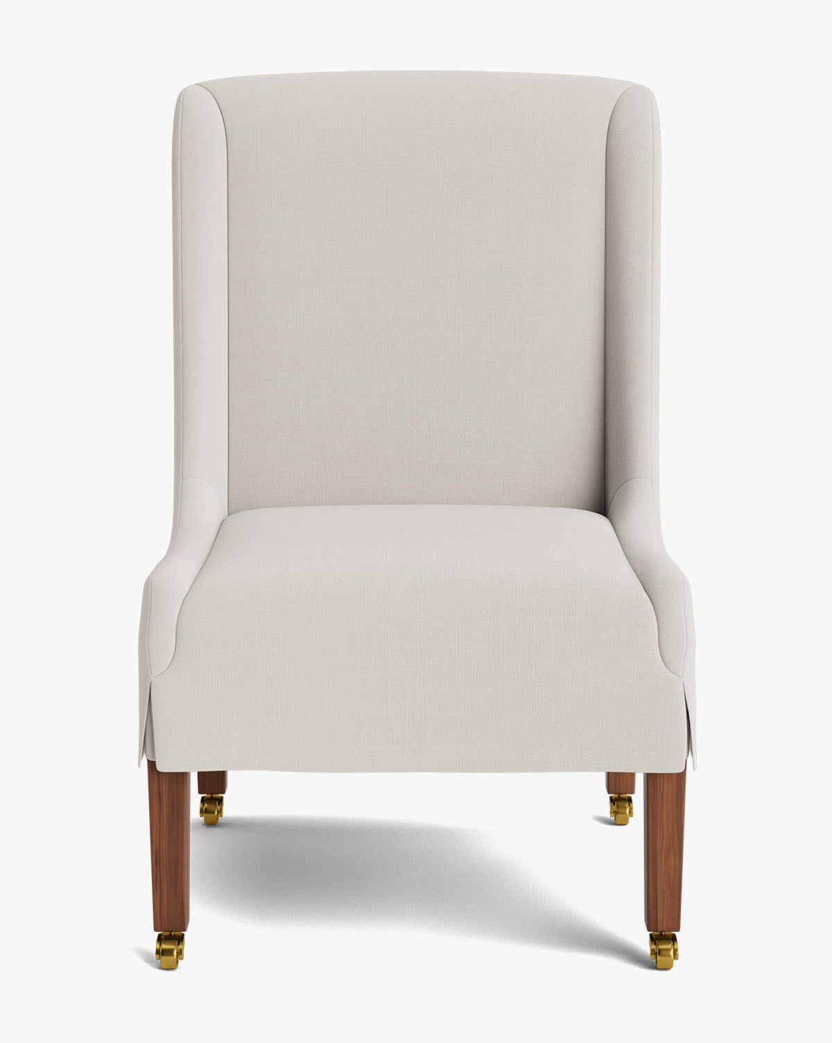 Classic Upholstered Dining Chair with Tailored Skirt & High Back for Dining Room