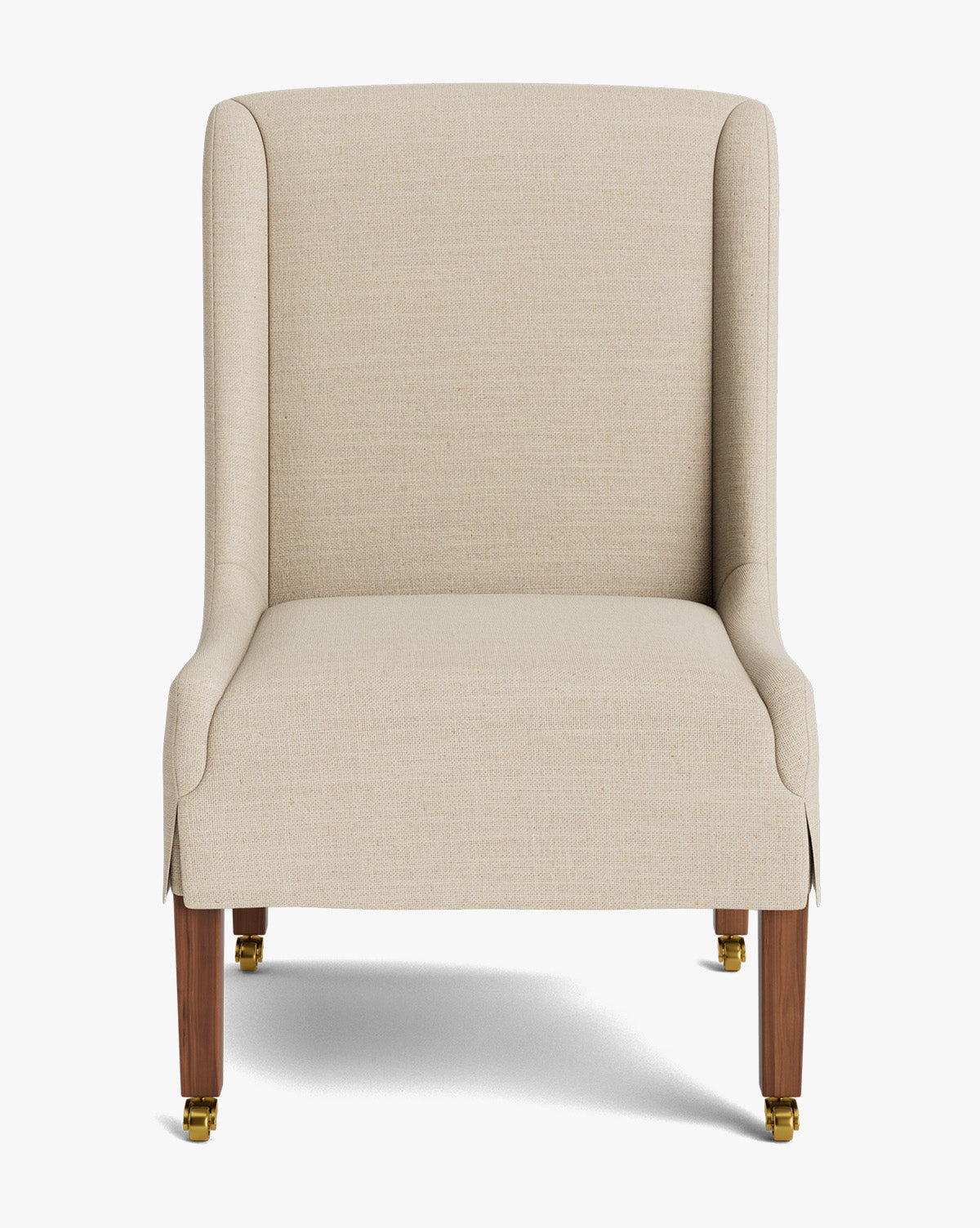 Classic Upholstered Dining Chair with Tailored Skirt & High Back for Dining Room