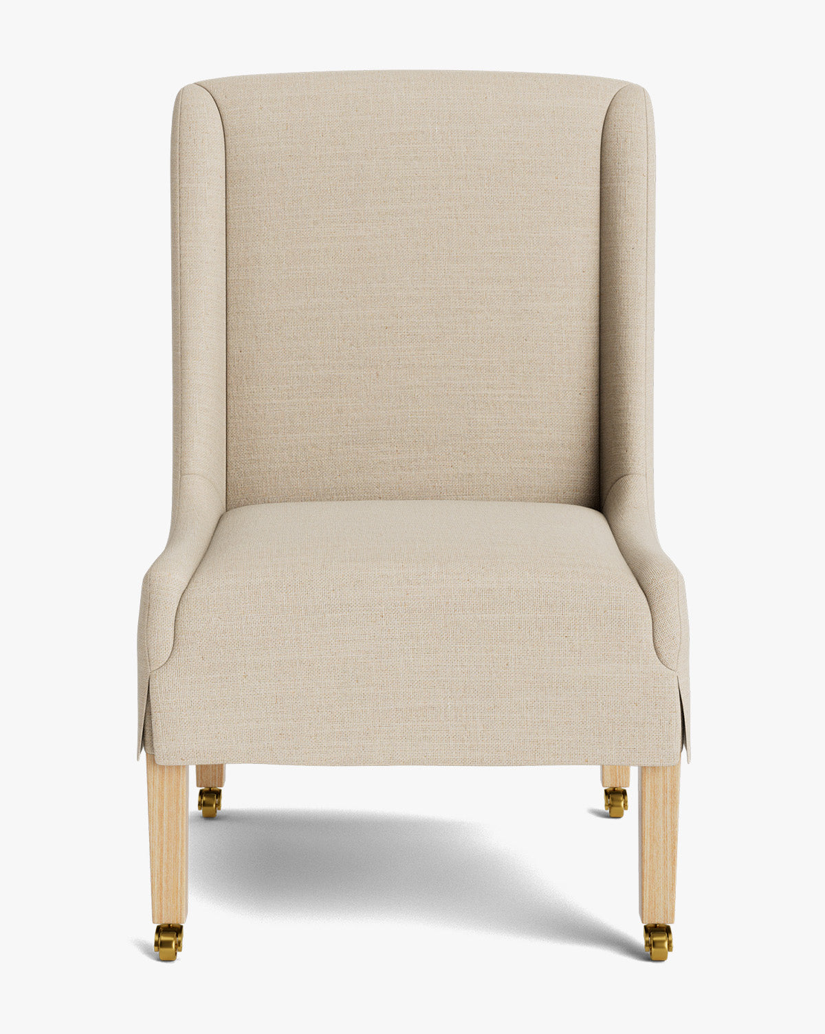 Classic Upholstered Dining Chair with Tailored Skirt & High Back for Dining Room