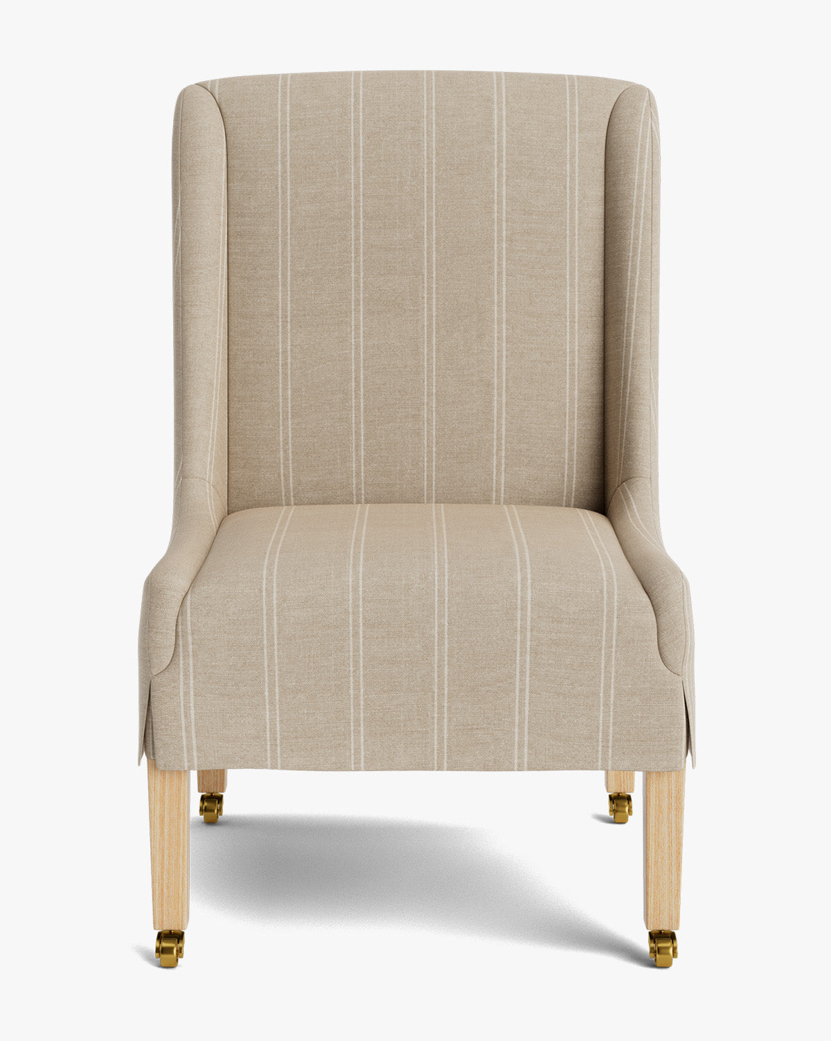 Classic Upholstered Dining Chair with Tailored Skirt & High Back for Dining Room