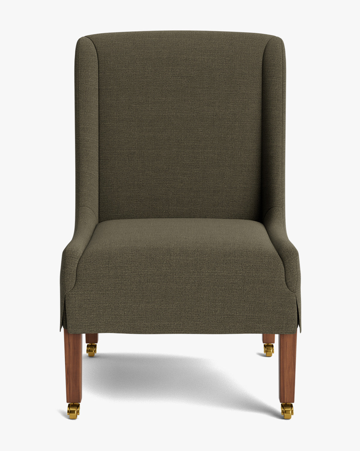 Classic Upholstered Dining Chair with Tailored Skirt & High Back for Dining Room