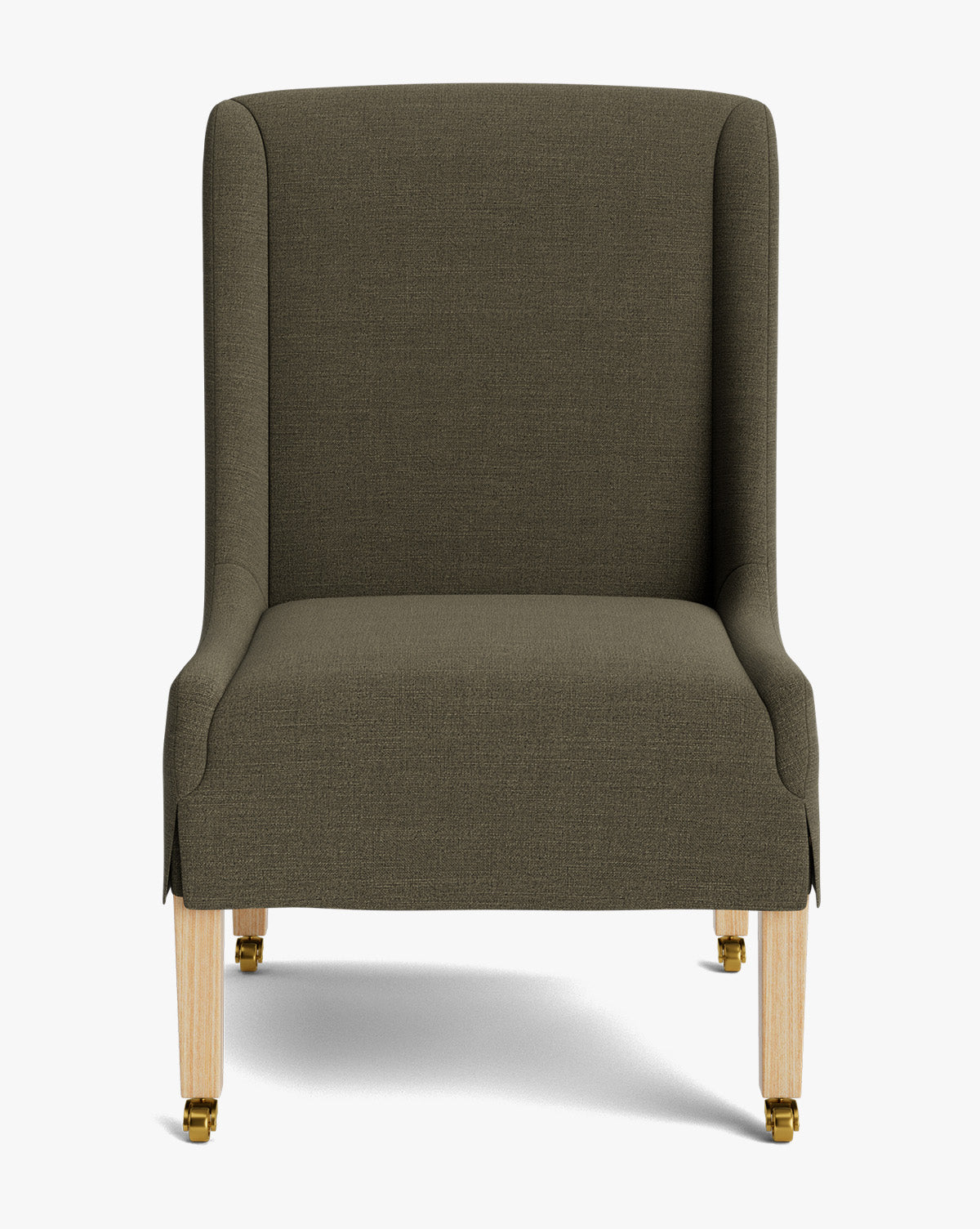 Classic Upholstered Dining Chair with Tailored Skirt & High Back for Dining Room
