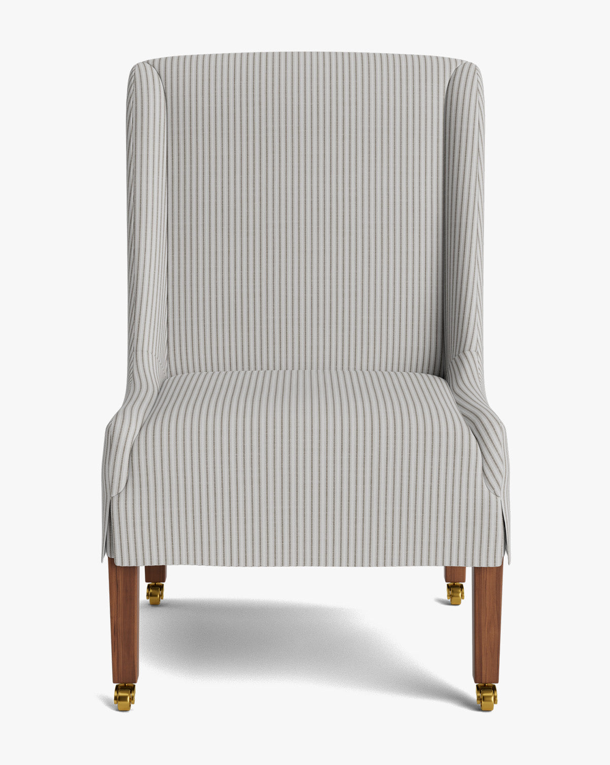 Classic Upholstered Dining Chair with Tailored Skirt & High Back for Dining Room