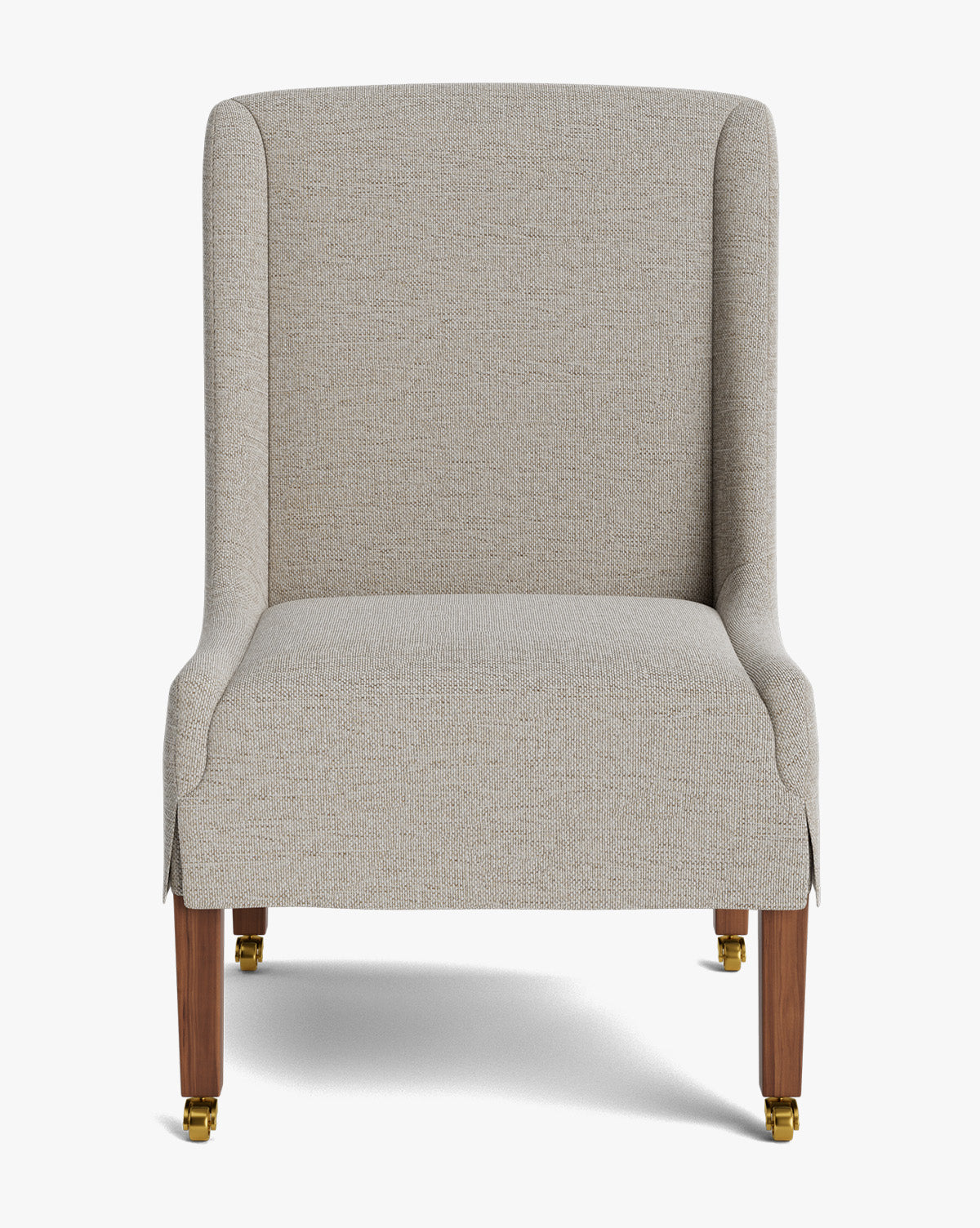 Classic Upholstered Dining Chair with Tailored Skirt & High Back for Dining Room