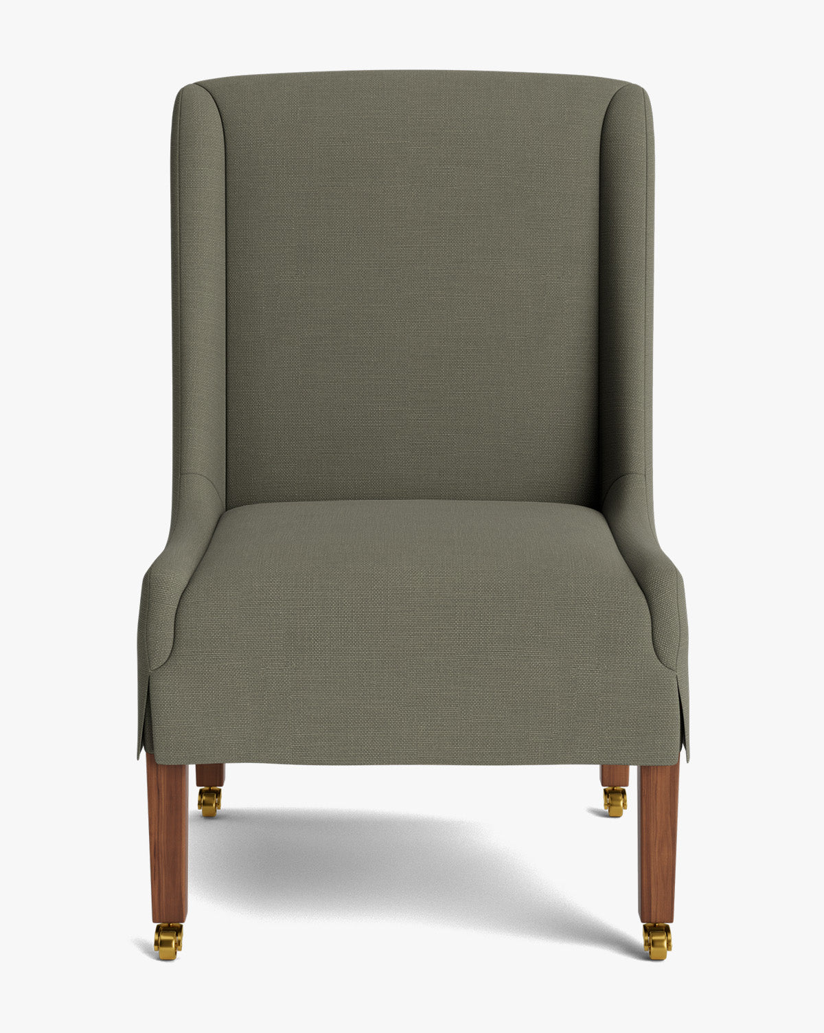 Classic Upholstered Dining Chair with Tailored Skirt & High Back for Dining Room