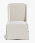 Classic Upholstered Dining Chair with Oak Legs & Brass Casters for Dining Room