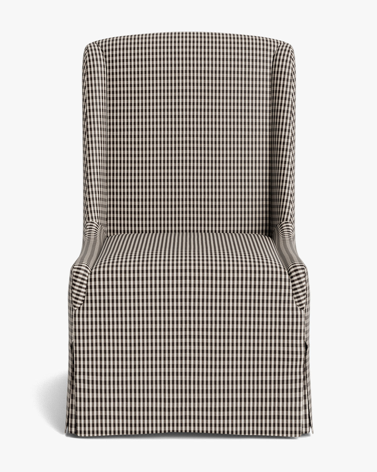 Classic Upholstered Dining Chair with Oak Legs & Brass Casters for Dining Room