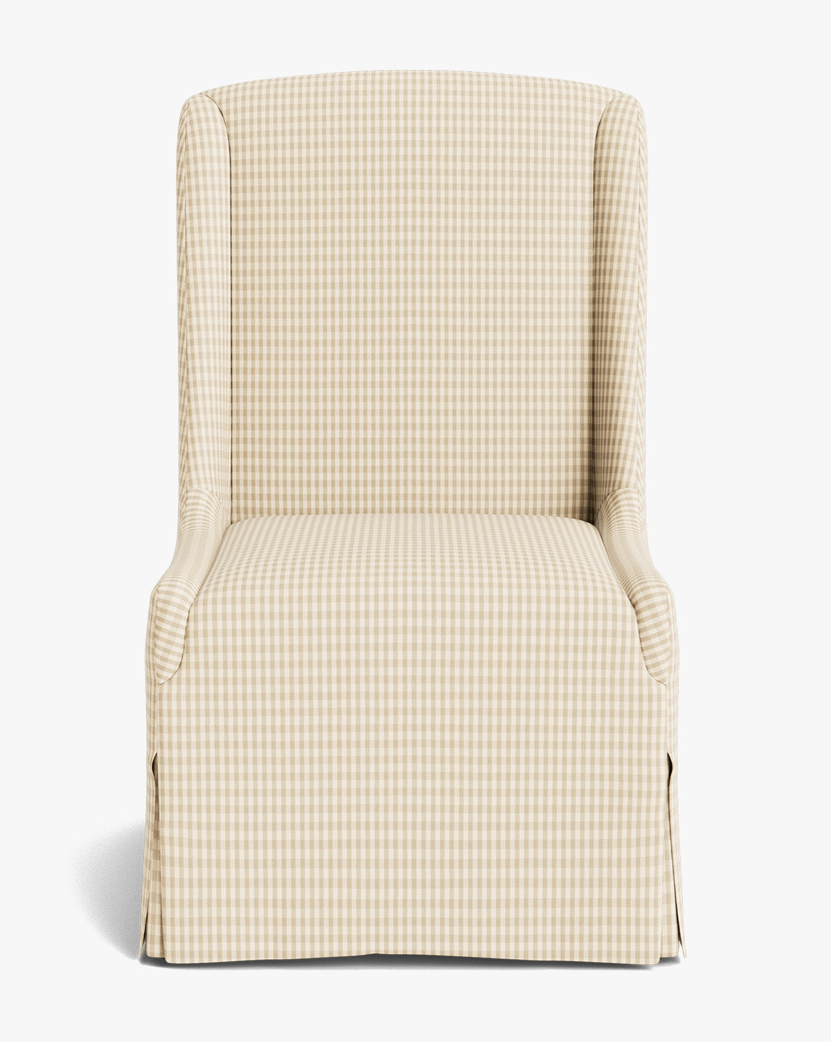 Classic Upholstered Dining Chair with Oak Legs & Brass Casters for Dining Room