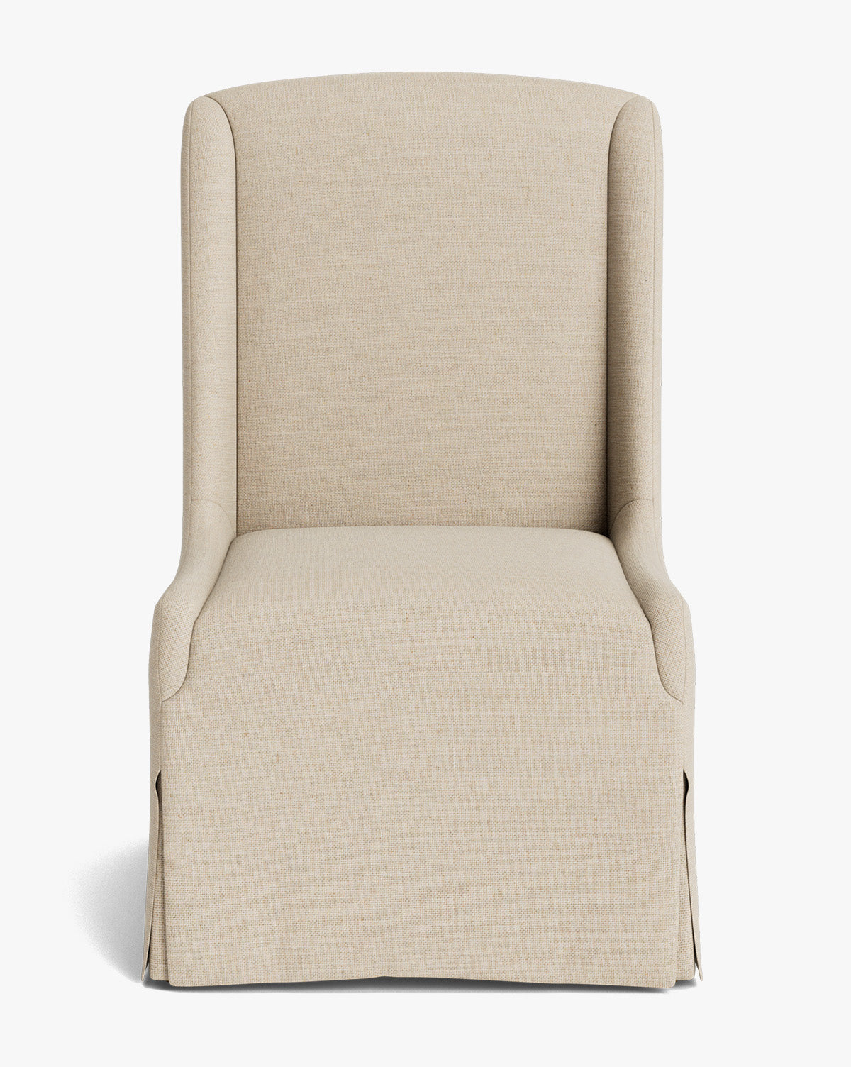 Classic Upholstered Dining Chair with Oak Legs & Brass Casters for Dining Room