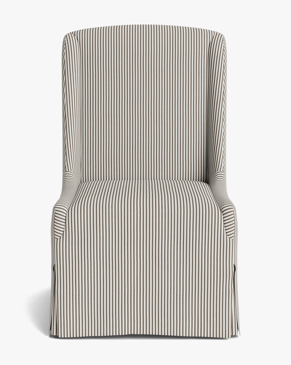 Classic Upholstered Dining Chair with Oak Legs & Brass Casters for Dining Room
