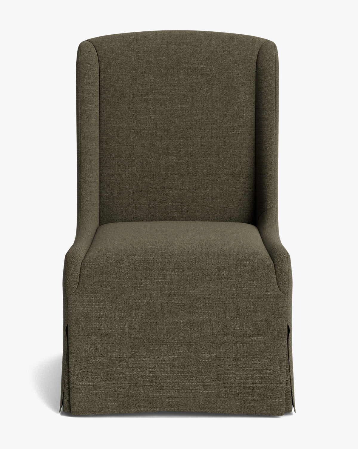 Classic Upholstered Dining Chair with Oak Legs & Brass Casters for Dining Room