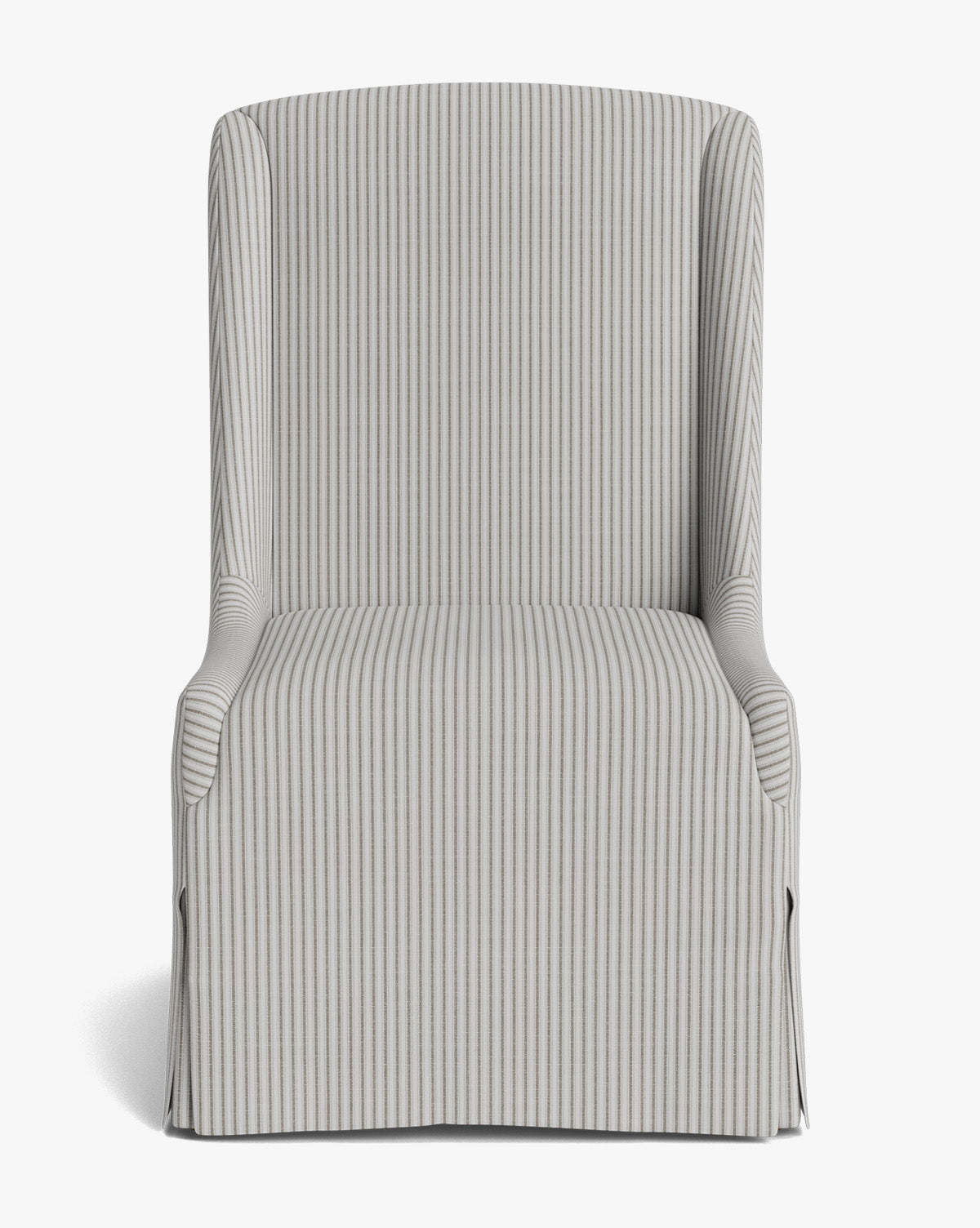 Classic Upholstered Dining Chair with Oak Legs & Brass Casters for Dining Room