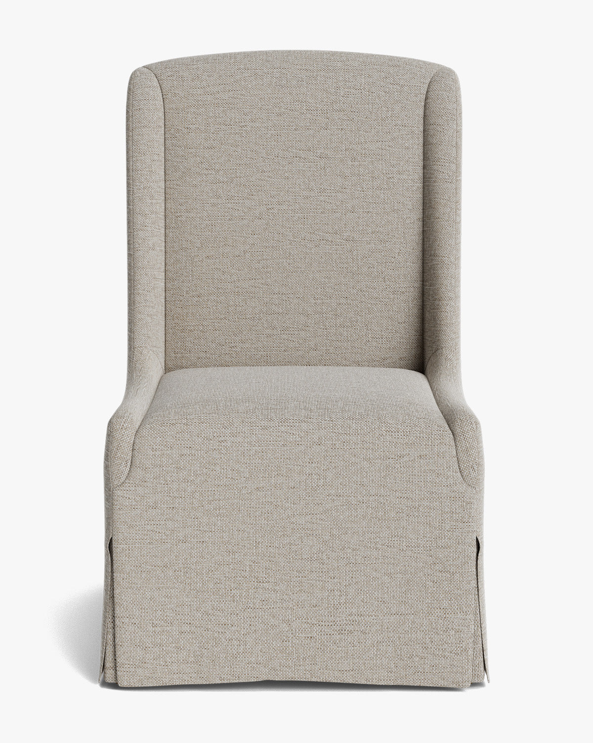 Classic Upholstered Dining Chair with Oak Legs & Brass Casters for Dining Room