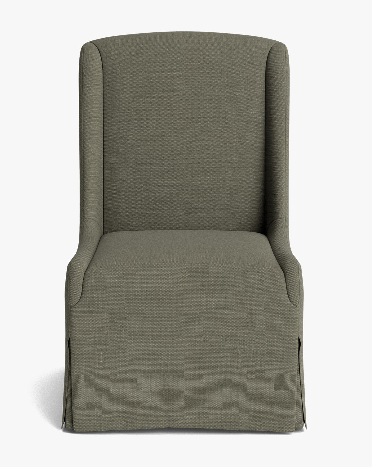 Classic Upholstered Dining Chair with Oak Legs & Brass Casters for Dining Room