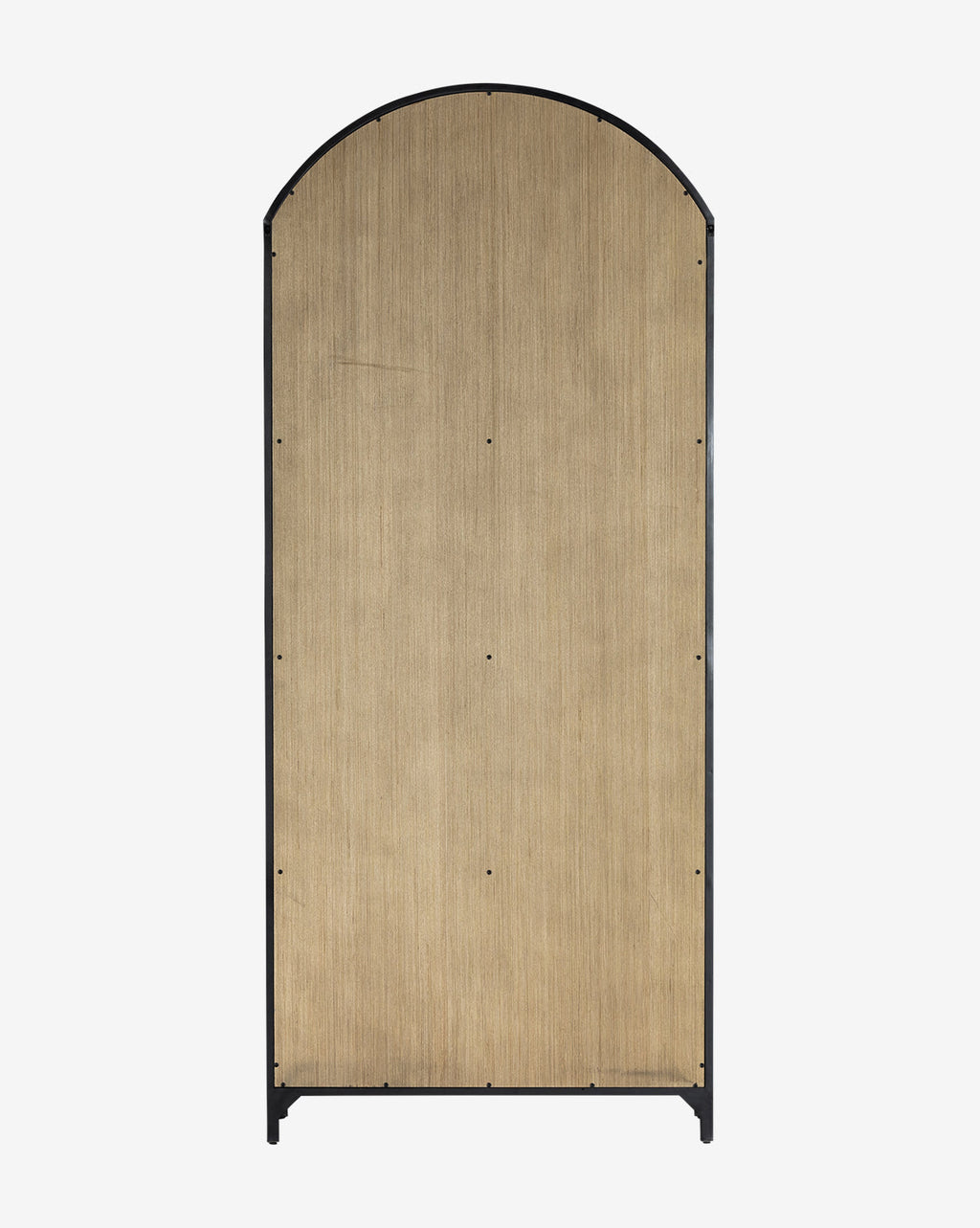 Modern Oak Cabinet with Arched Top & Glass Doors for Living Room