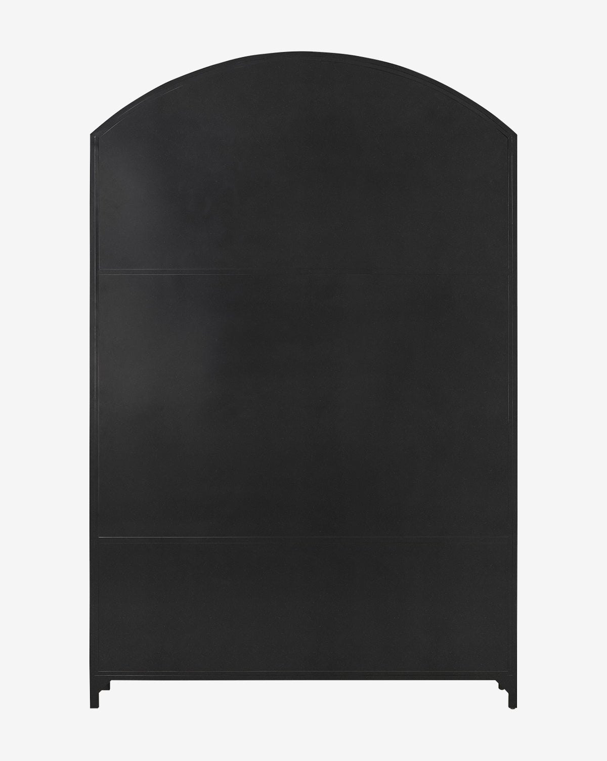 Industrial Iron & Glass Wide Cabinet with Arched Top for Living Room