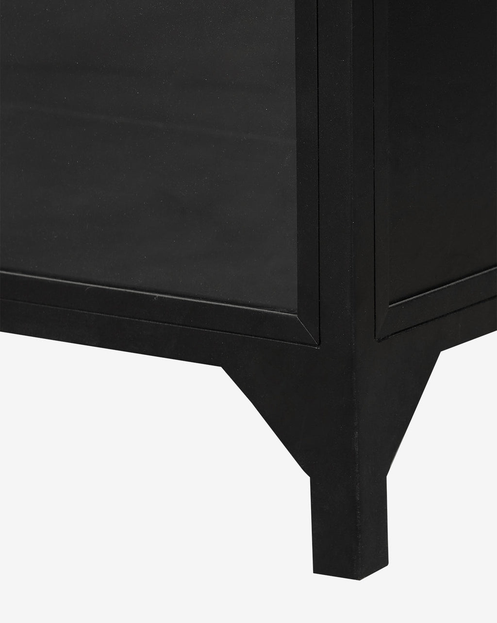 Industrial Iron & Glass Wide Cabinet with Arched Top for Living Room
