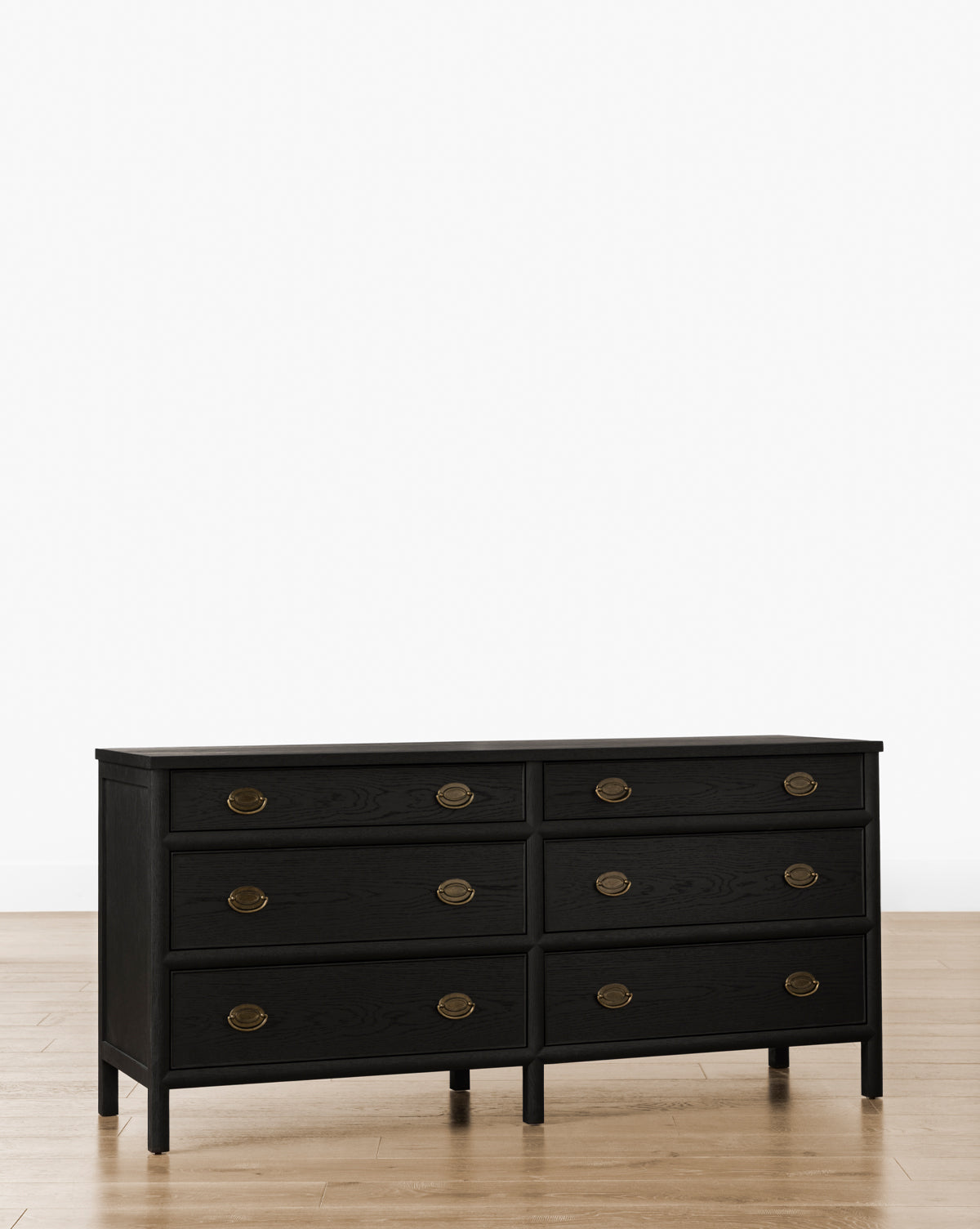 Modern Black Ash Dresser with Brass Hardware for Bedroom