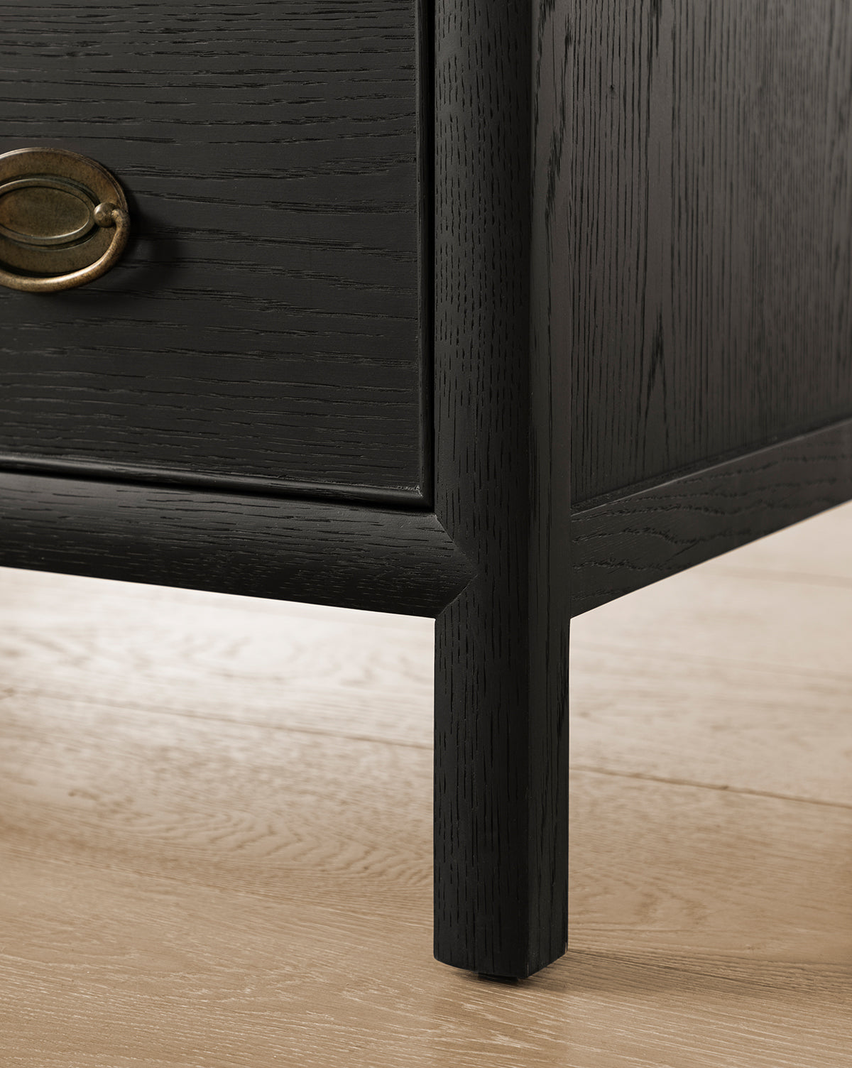 Modern Black Ash Dresser with Brass Hardware for Bedroom