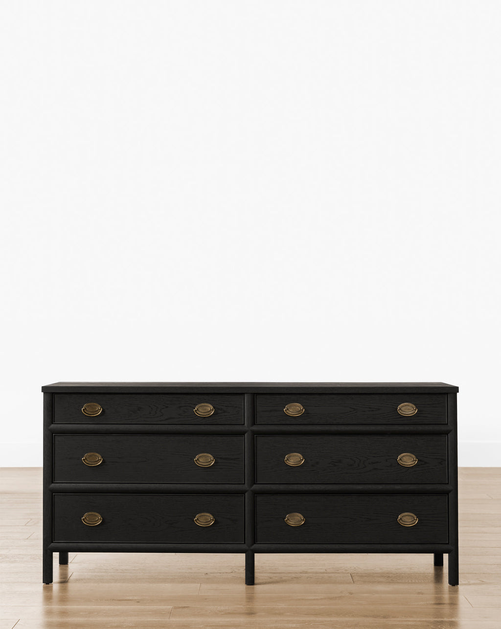 Modern Black Ash Dresser with Brass Hardware for Bedroom