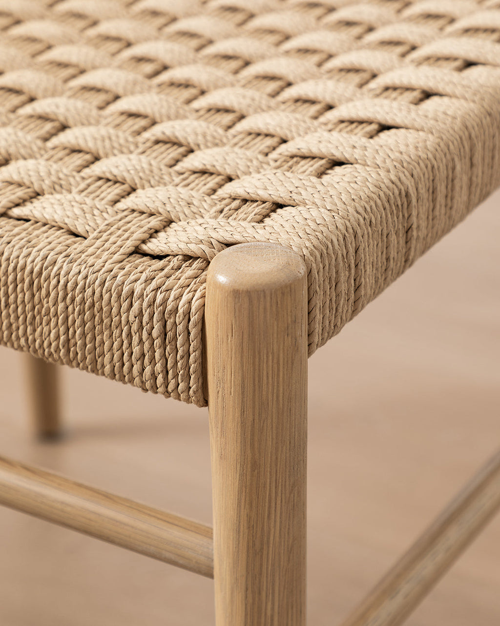 Scandinavian Paper Cord Woven Dining Chair with Transitional Form for Dining Room