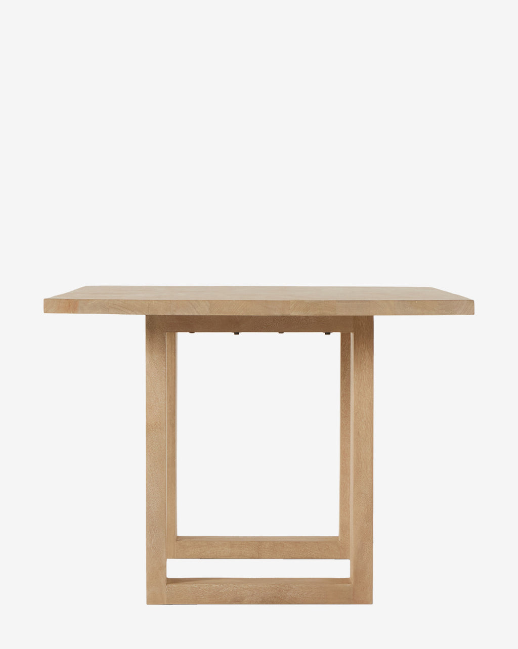 Natural Solid Mango Wood Dining Table with Shapely Base for Dining Room