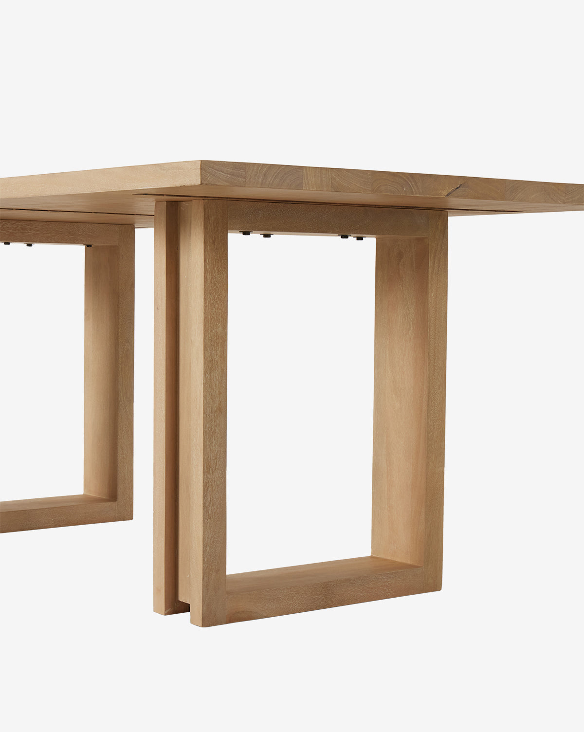 Natural Solid Mango Wood Dining Table with Shapely Base for Dining Room
