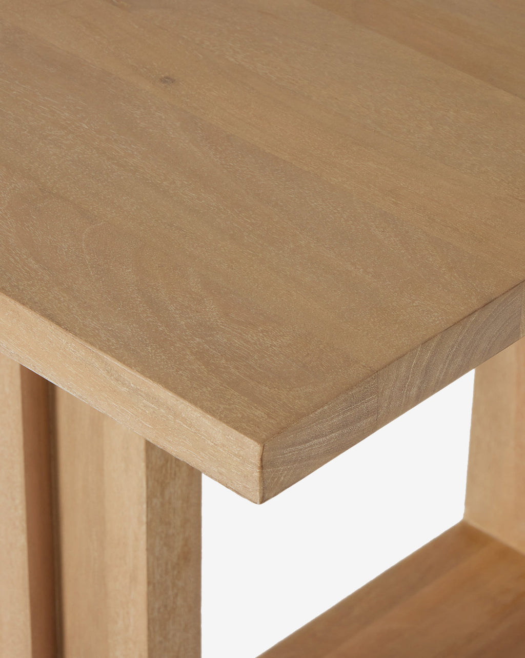 Natural Solid Mango Wood Dining Table with Shapely Base for Dining Room
