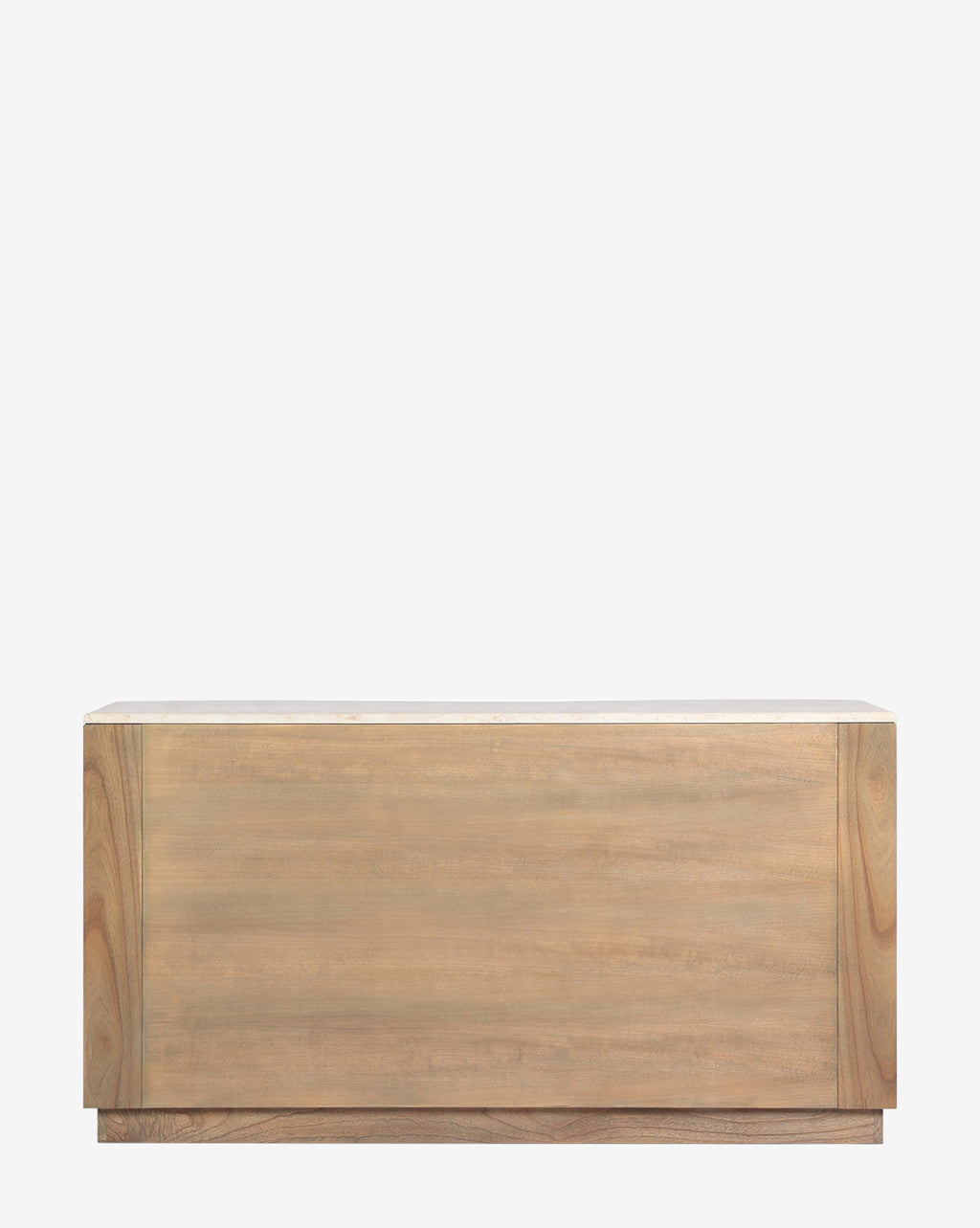 Natural Mindi Wood Dresser with Marbled Surface & Six Drawers for Bedroom