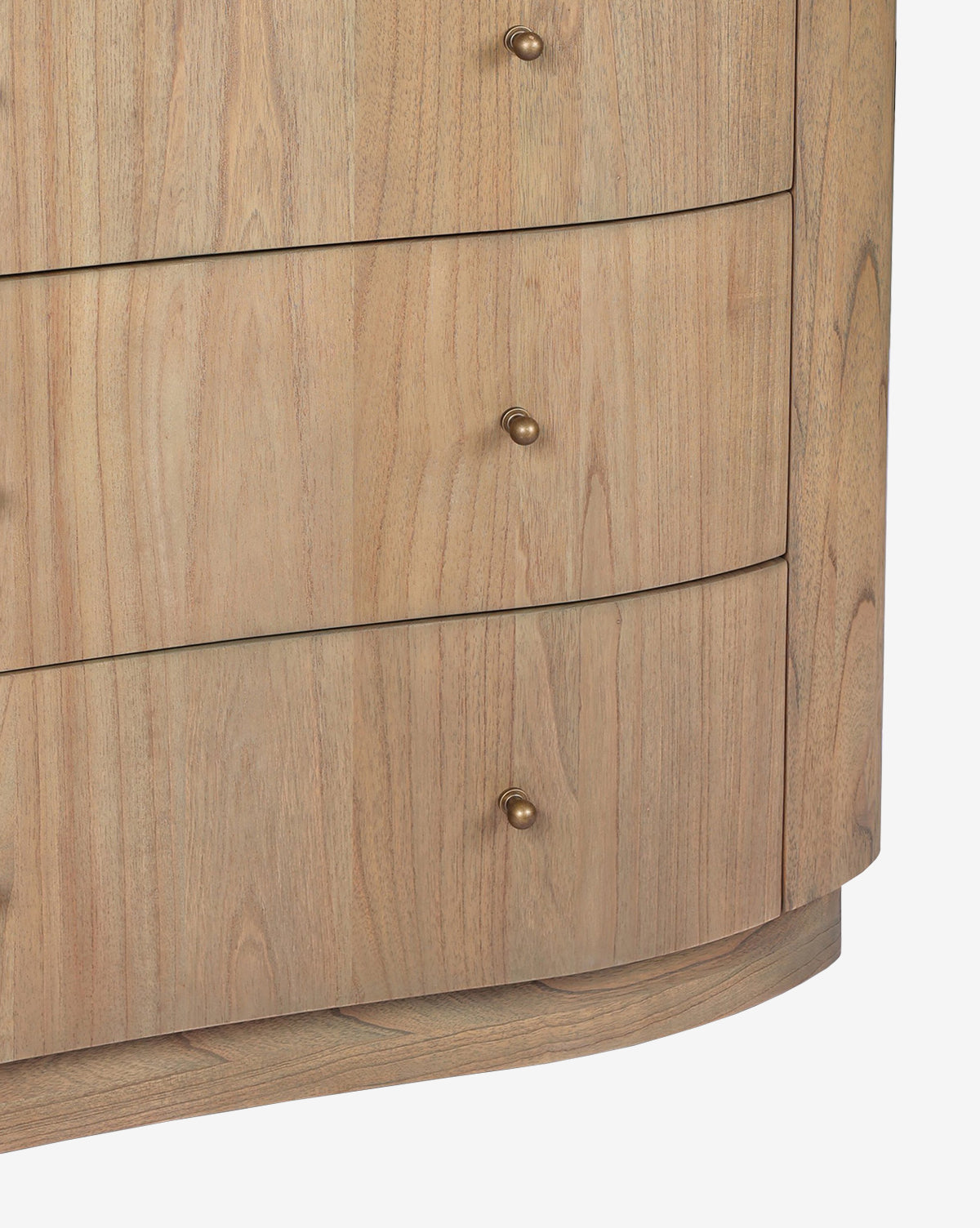 Natural Mindi Wood Dresser with Marbled Surface & Six Drawers for Bedroom