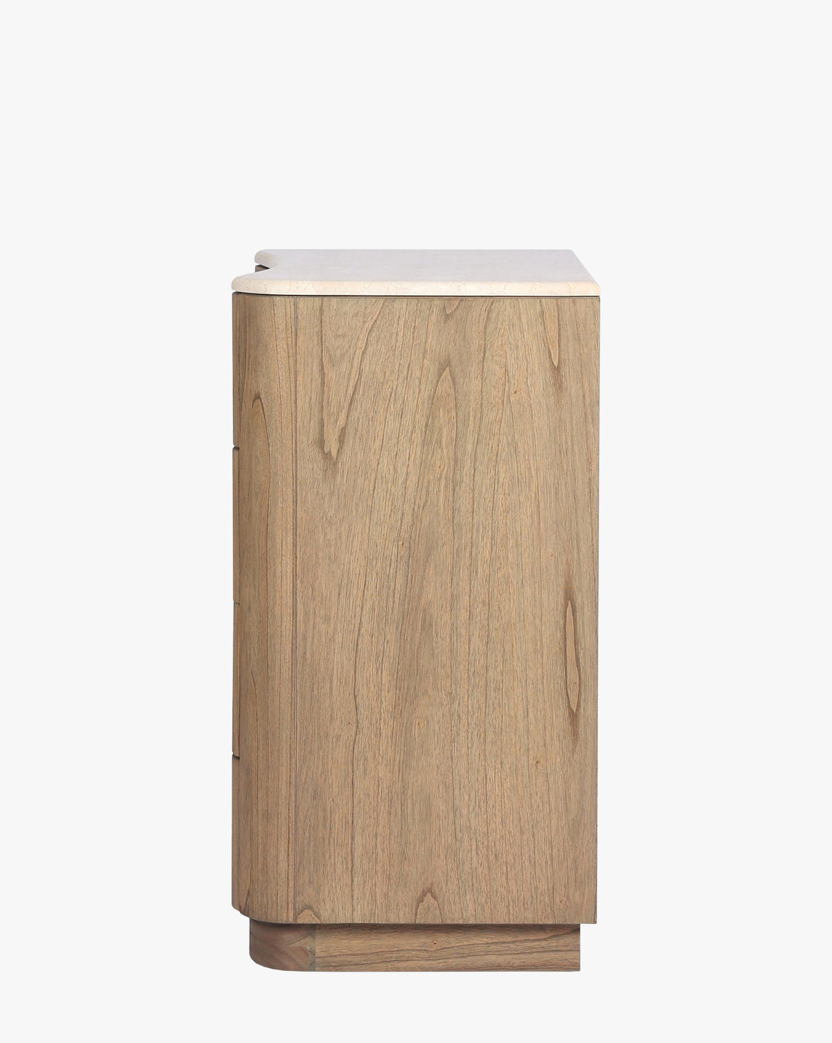Natural Mindi Wood Chest with Marbled Surface & Six Drawers for Bedroom