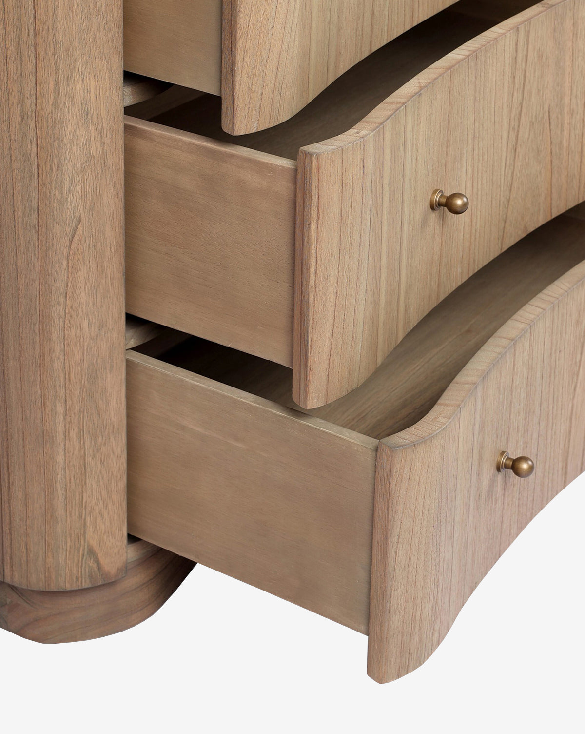 Natural Mindi Wood Chest with Marbled Surface & Six Drawers for Bedroom