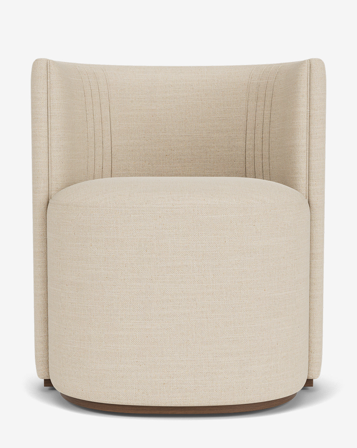 Glam Upholstered Dining Chair with Barrel Back & Bench-Made Craftsmanship for Dining Room