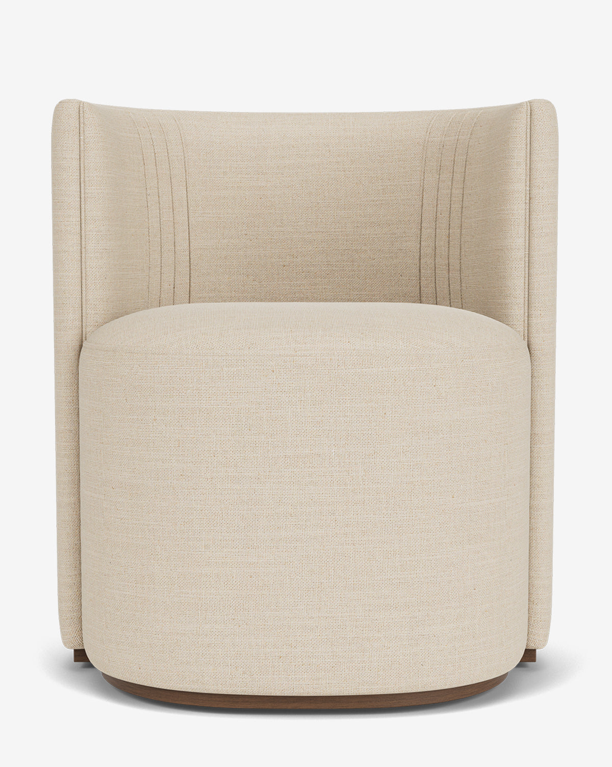 Glam Upholstered Dining Chair with Barrel Back & Bench-Made Craftsmanship for Dining Room
