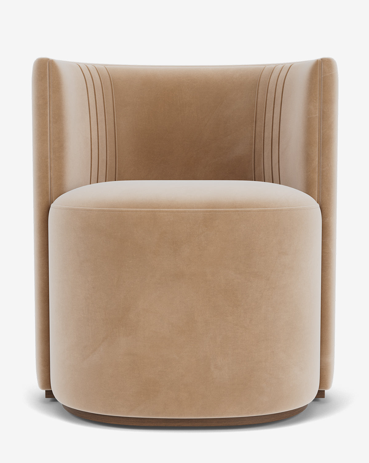 Glam Upholstered Dining Chair with Barrel Back & Bench-Made Craftsmanship for Dining Room