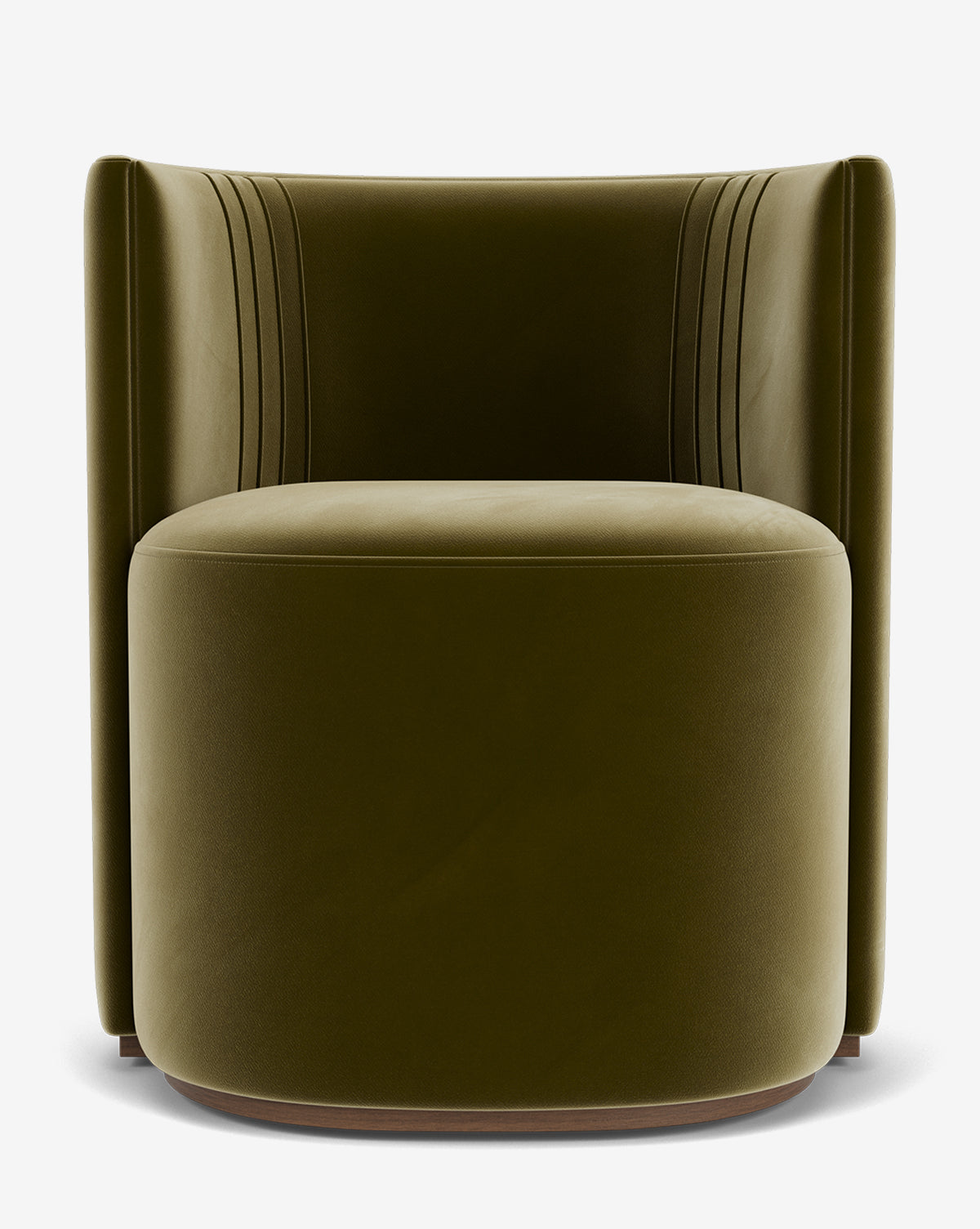 Glam Upholstered Dining Chair with Barrel Back & Bench-Made Craftsmanship for Dining Room