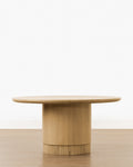 Heritage Oak Round Dining Table with Reeded Base, Seats 4-6 for Dining Room