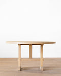Minimalist Kiln-Dried White Oak Round Dining Table with Mortise & Tenon Joinery for Dining Room