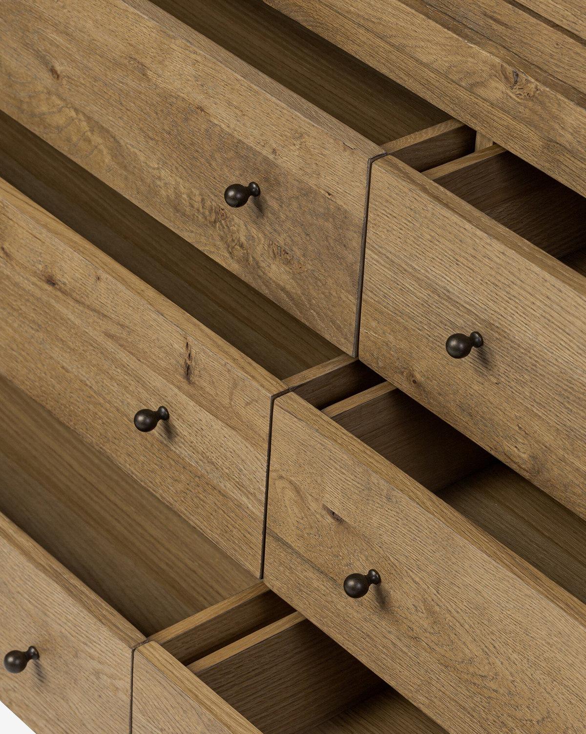 Classic Honey Oak Cabinet with Framed Glass Doors & Generous Drawers for Living Room