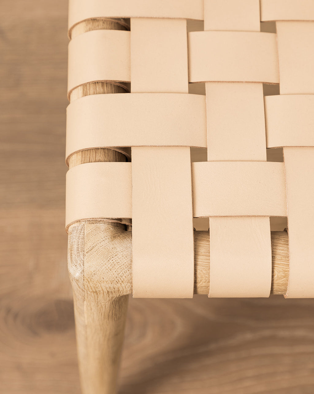 Modern Leather & White Oak Dining Chair with Tapered Legs for Dining Room