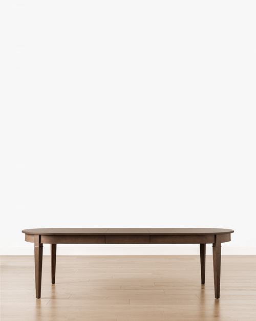 Table à manger extensible en chêne classique avec pieds effilés pour salle à manger