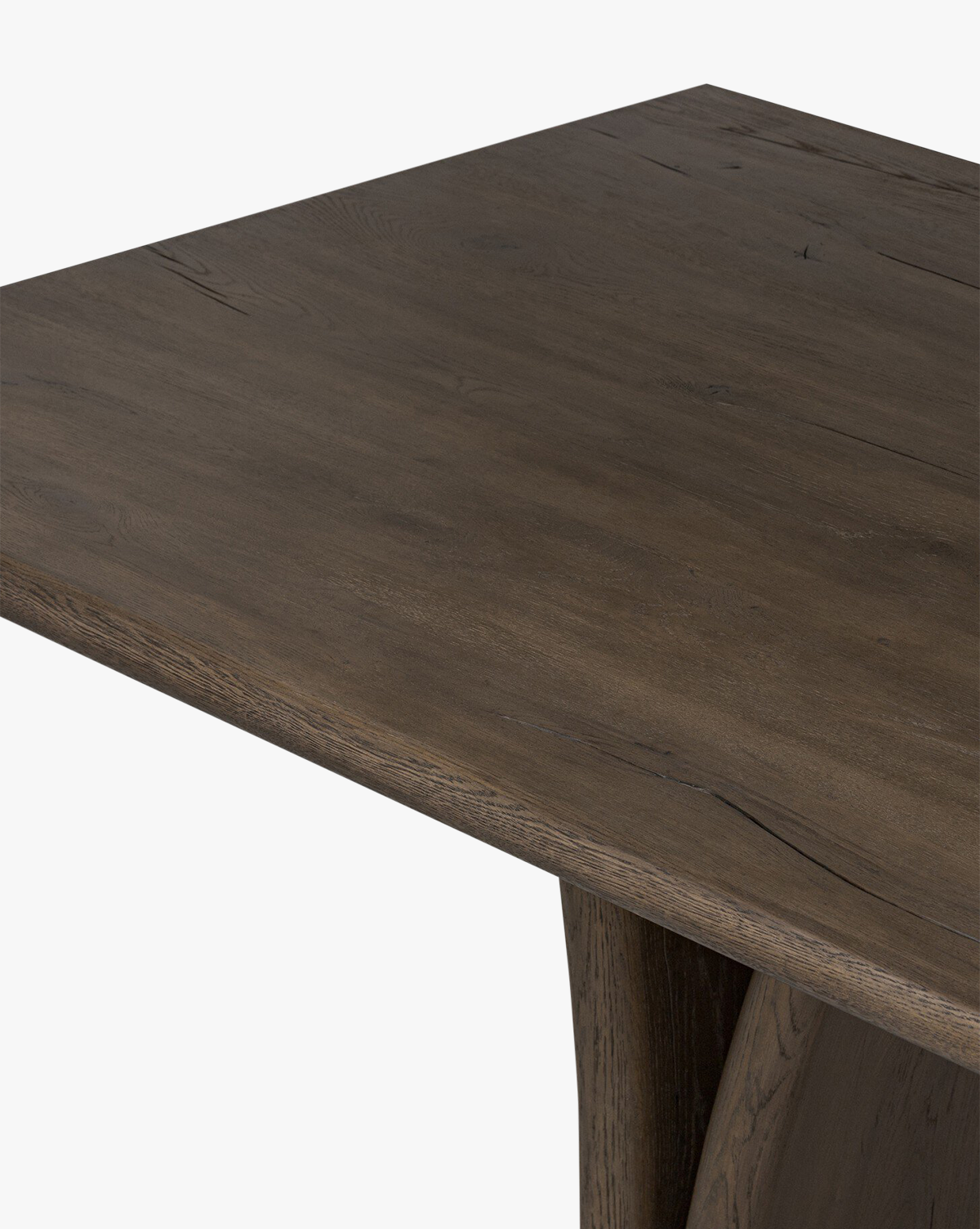 Rustic Reclaimed Oak Dining Table with Sculptural Base for Dining Room