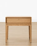 Classic Solid Oak Nightstand with Full-Extension Drawer for Bedroom