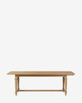 Modern Acacia Extension Dining Table with Walnut Finish & Iron Detailing for Dining Room