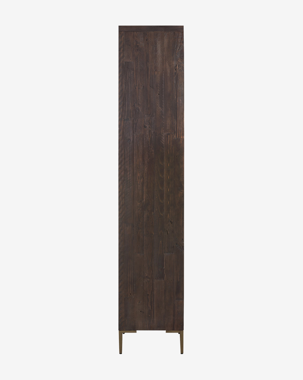 Industrial Reclaimed Pine Cabinet with Iron Hardware & Glass Doors for Living Room