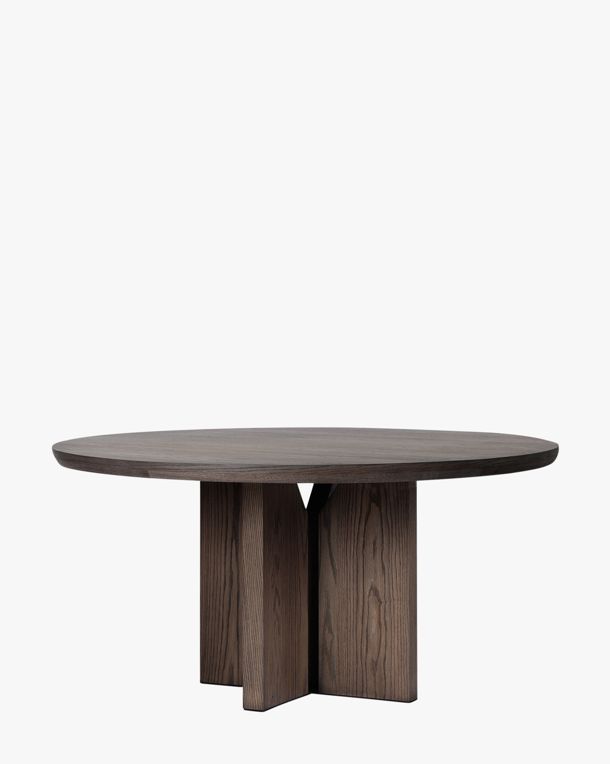 Classic Wood Round Dining Table with Pedestal Base & Beveled Top for Dining Room