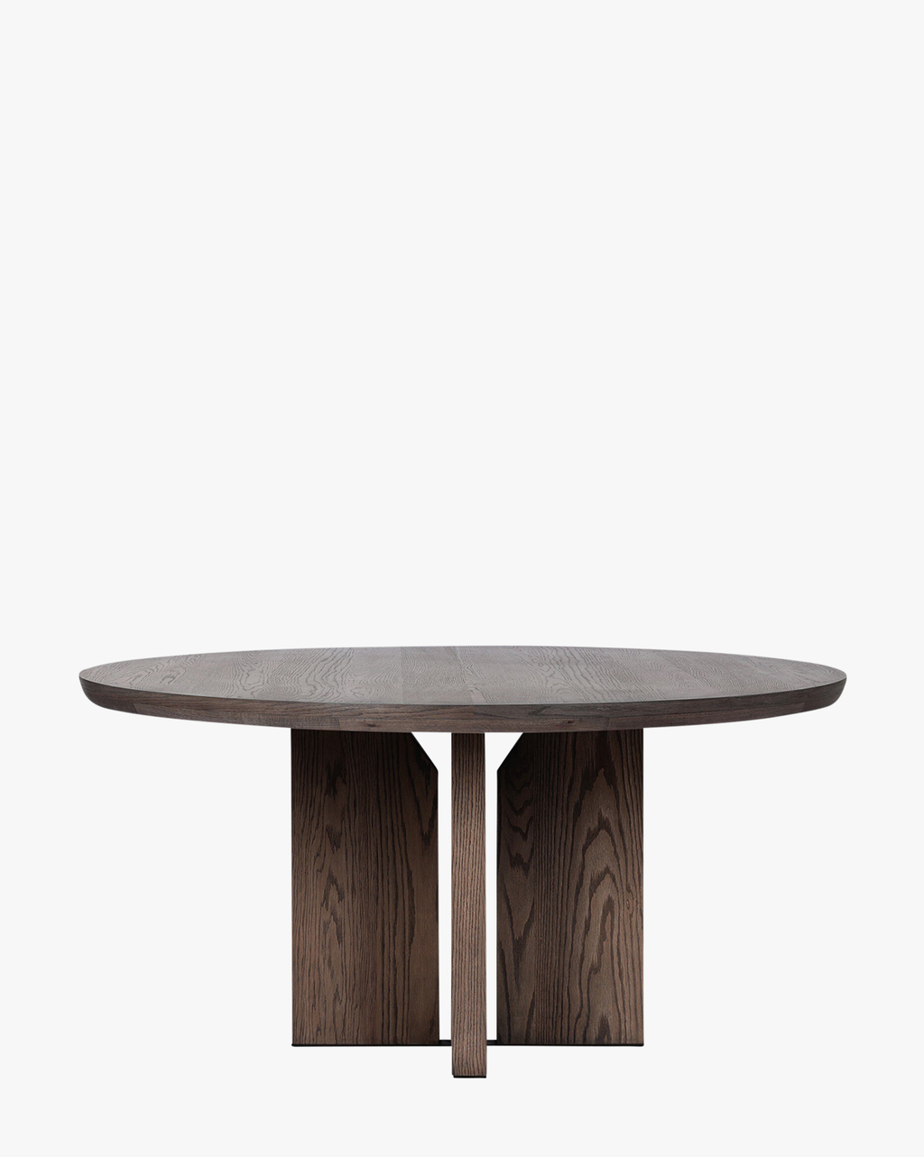 Classic Wood Round Dining Table with Pedestal Base & Beveled Top for Dining Room