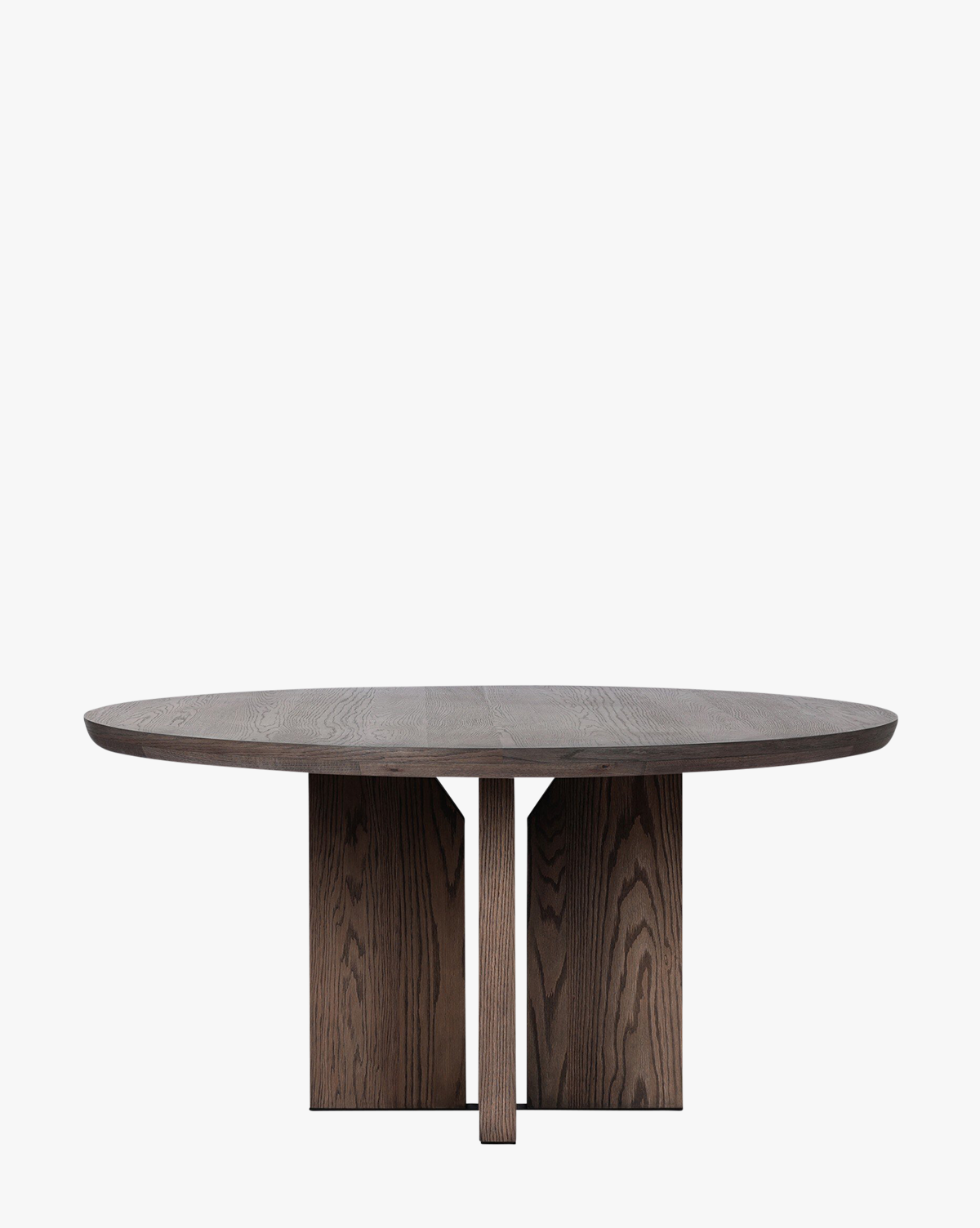 Classic Wood Round Dining Table with Pedestal Base & Beveled Top for Dining Room